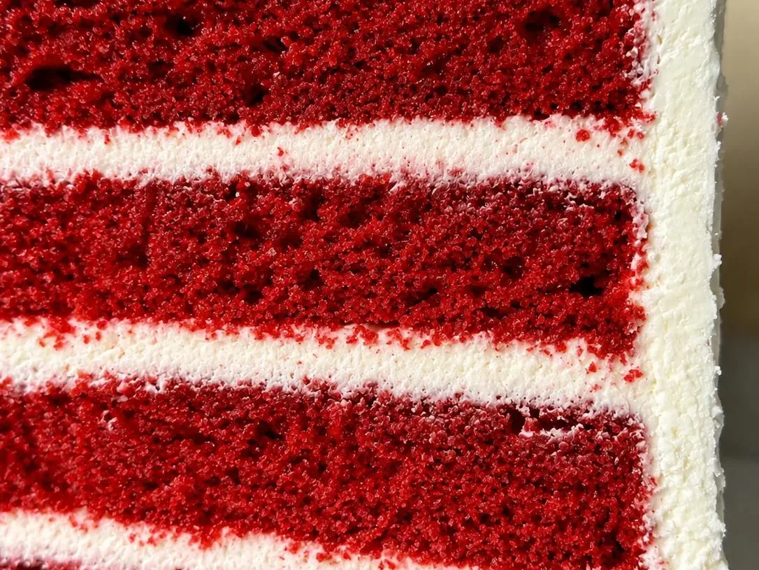 Part de red velvet, couches rouges et cream cheese, Abelinha Feliz, Setúbal