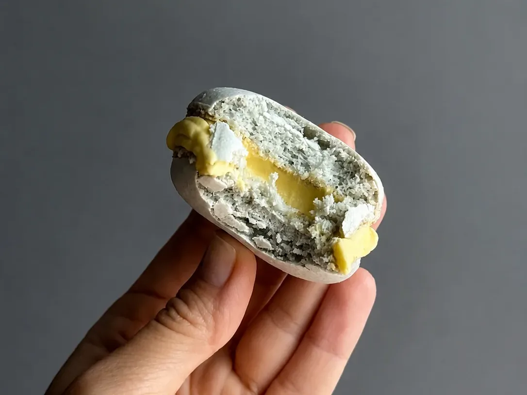 Macaron à la pistache, coque d'un vert naturel, Abelinha Feliz, Setúbal