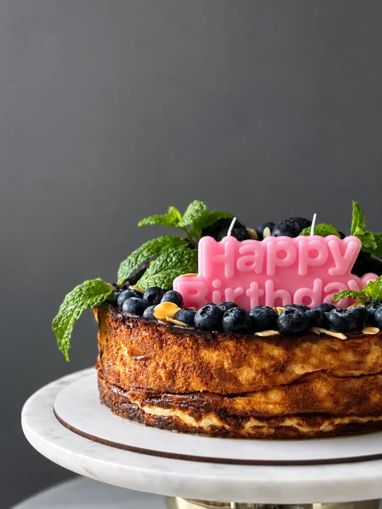 Bolo de aniversário com decoração elegante